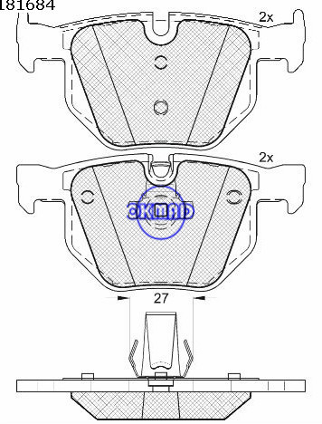 BMW 5 투어링(E61) 6(E63) 컨버터블(E64) (BRILLIANCE) 5 SERIES(E60) 브레이크 패드 FMSI:D1042-7427 OEM:34 21 6 763 043 WVA:23732,F1042